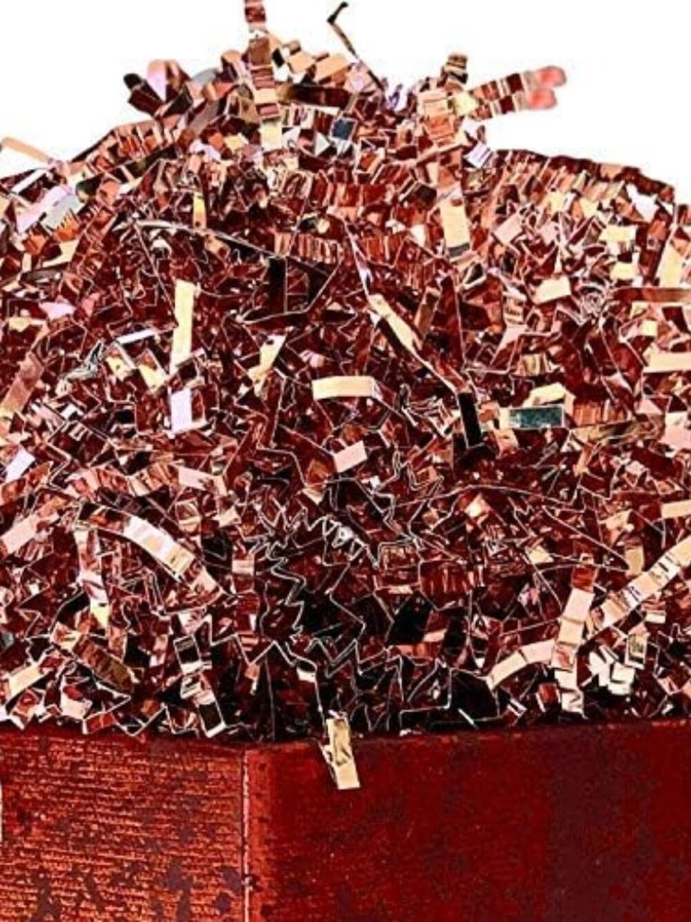 1 LB Metallic Rose Gold Crinkle Cut Paper, Pink Grass Shredded Paper Filler Stra